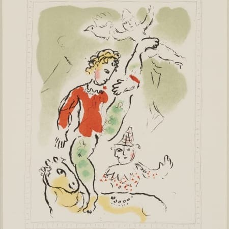 Marc Chagall Color Lithograph "Little Red Acrobat"