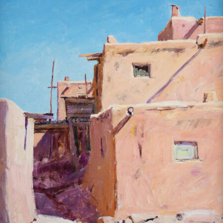 Walt Gonske ""Taos Pueblo"" Oil on Canvas