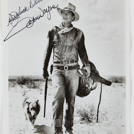 John Wayne Signed Photograph with Original Envelope