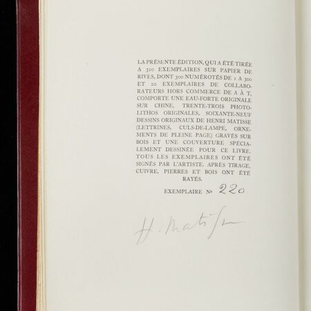 Baudelaire & Matisse "Les Fleurs du Mal" Signed & Numbered