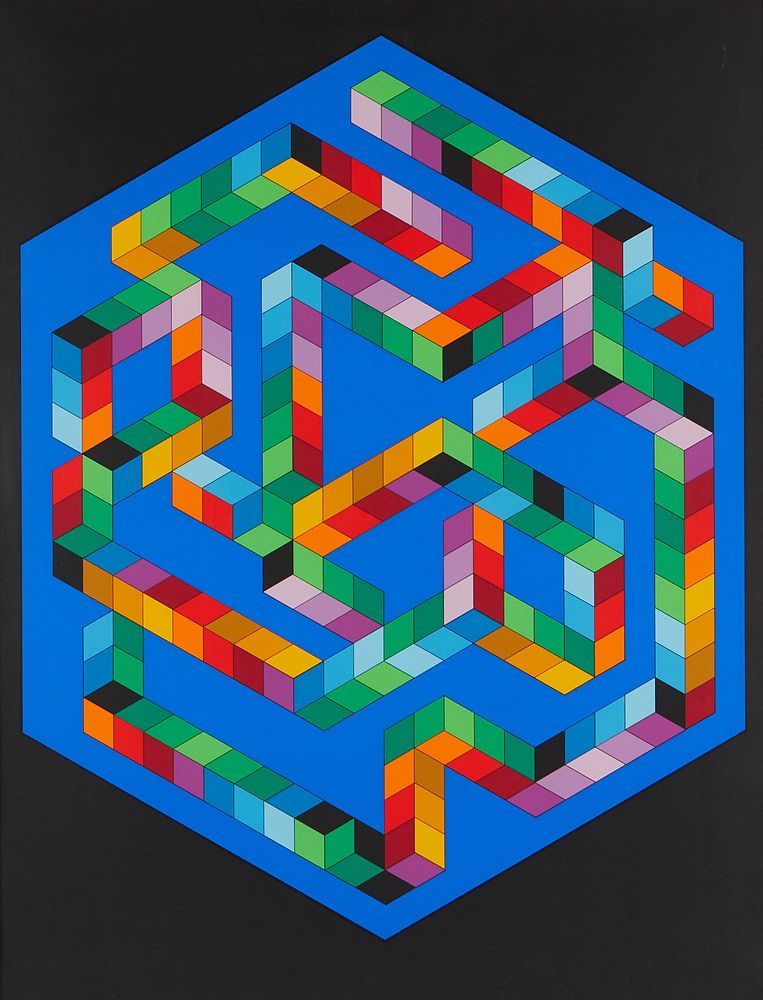 Victor Vasarely "Babel III" Op-art Screenprint