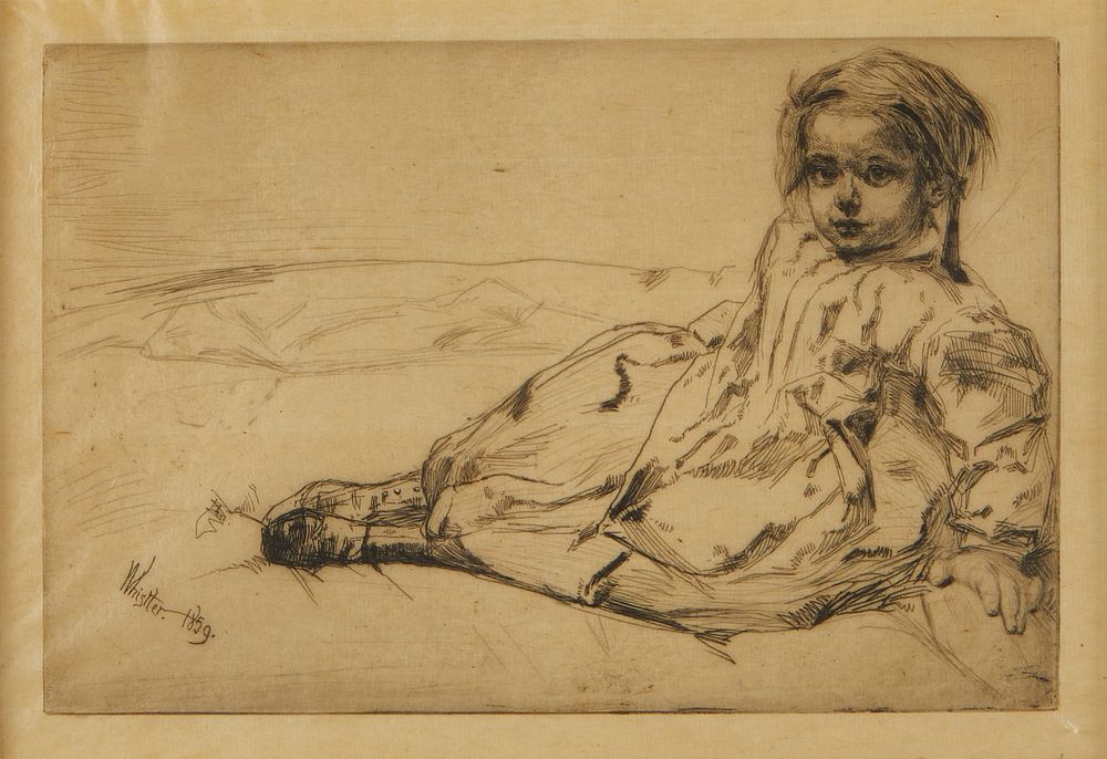 Whistler Etching "Bibi Valentin" 1859