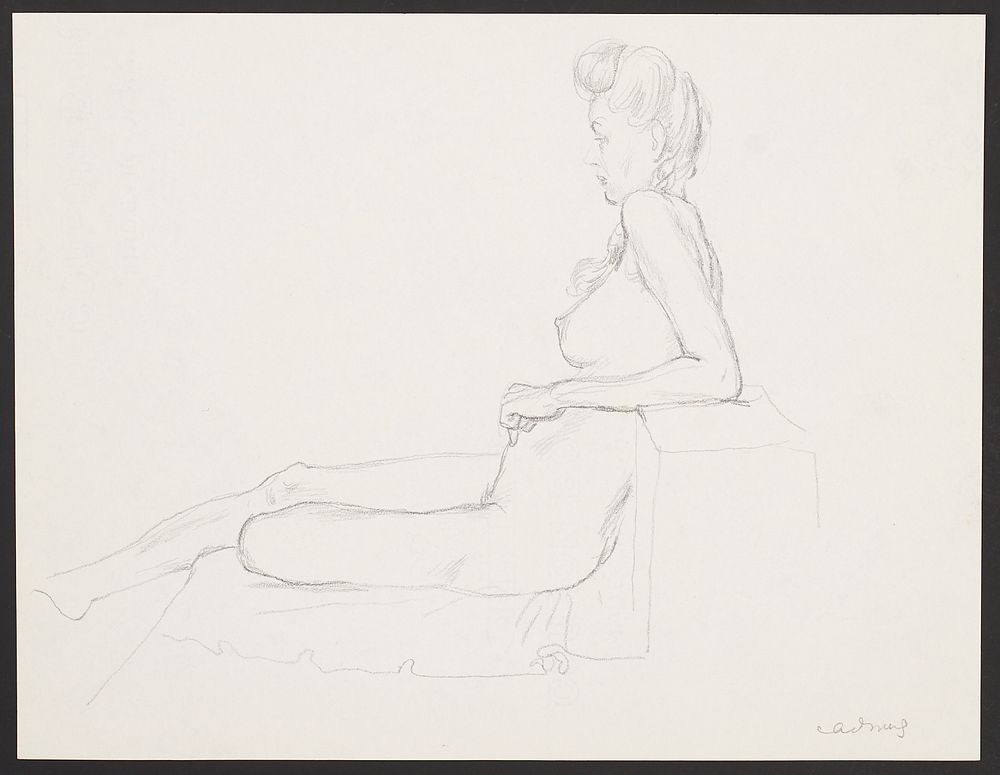 Paul Cadmus Reclining Female Nude Graphite on Paper