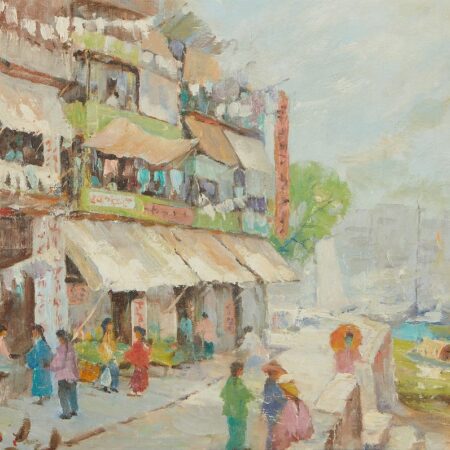 James Eccles "In Hong Kong" Oil on Board