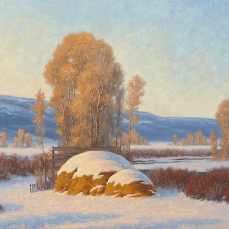 Charles Fritz Winter Landscape Oil Painting