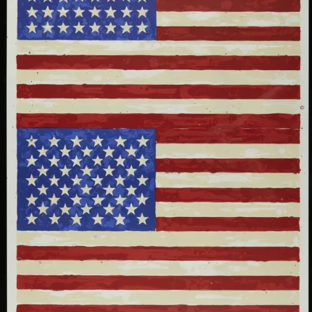 Jasper Johns "Two Flags (50th Anniversary of the Whitney)" Lithograph 1980