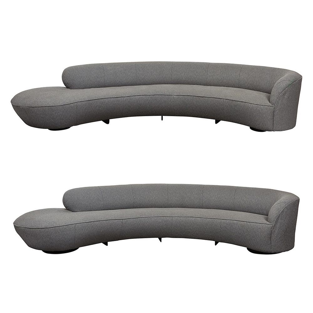 Pair of Vladimir Kagan Sofas Serpentine