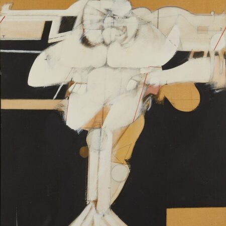Ernest Trova Crucifix Oil on Canvas