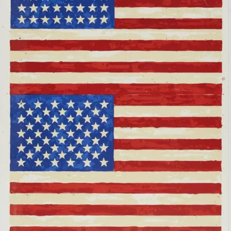 Jasper Johns "Two Flags (50th Anniversary of the Whitney)" Lithograph 1980