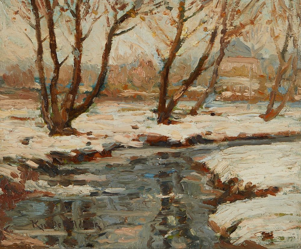 Knute Heldner "River in Winter - Duluth" Painting