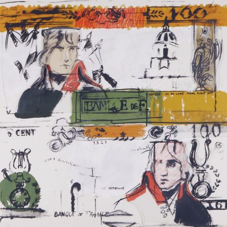 Larry Rivers "Double French Money" Mixed Media