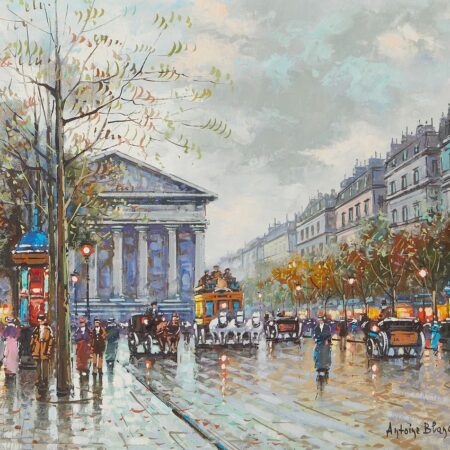 Signed Antoine Blanchard Paris Street Painting Rue Tronchet