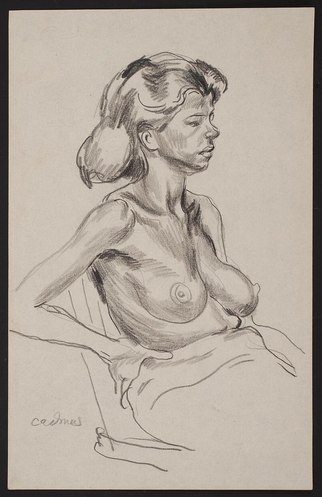 Paul Cadmus Seated Female Nude Graphite on Paper