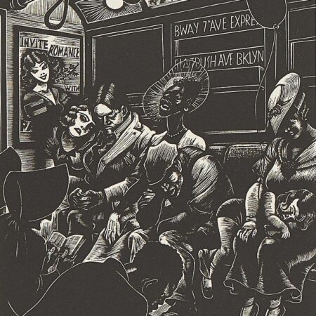 Fritz Eichenberg "Subway" Wood Engraving