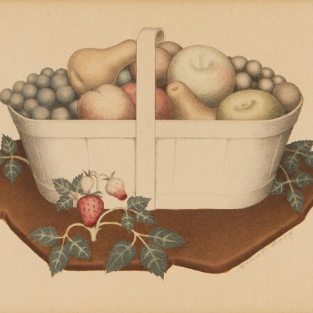 Grant Wood "Fruits" Hand Colored Lithograph