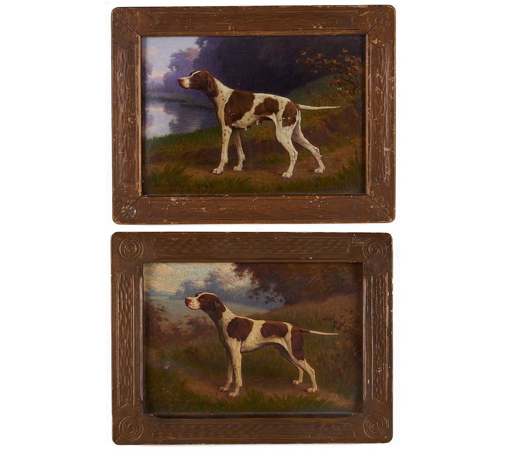 Pair of Charles Heberer Dog Paintings