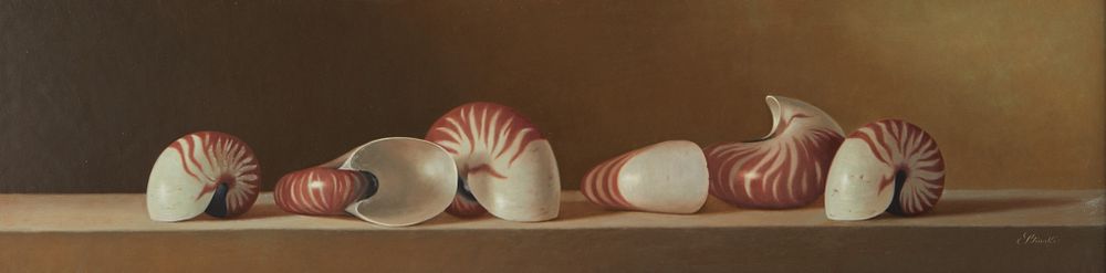 Gerald Stinski "Nautili" Oil on Board Painting