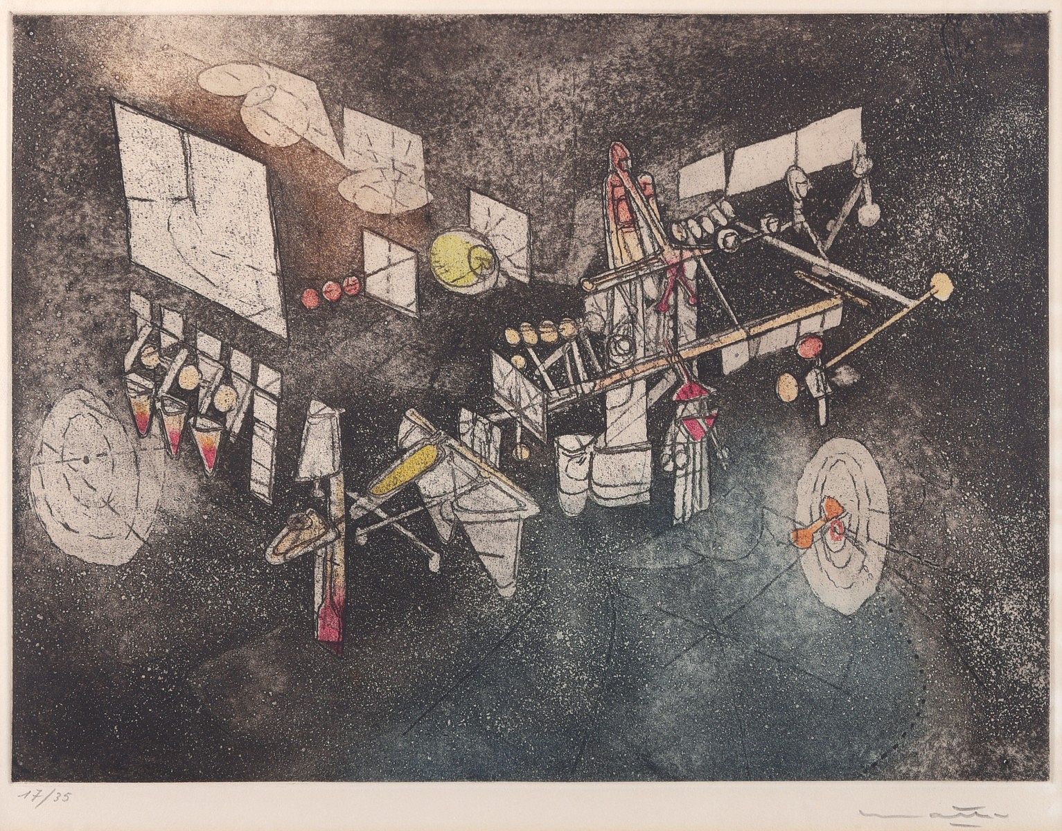 Roberto Matta Abstract Intaglio Print