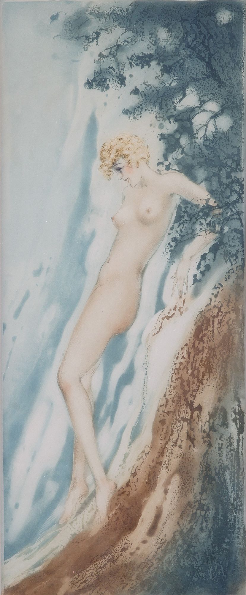 Louis Icart "La Source, the Waterfall" Aquatint