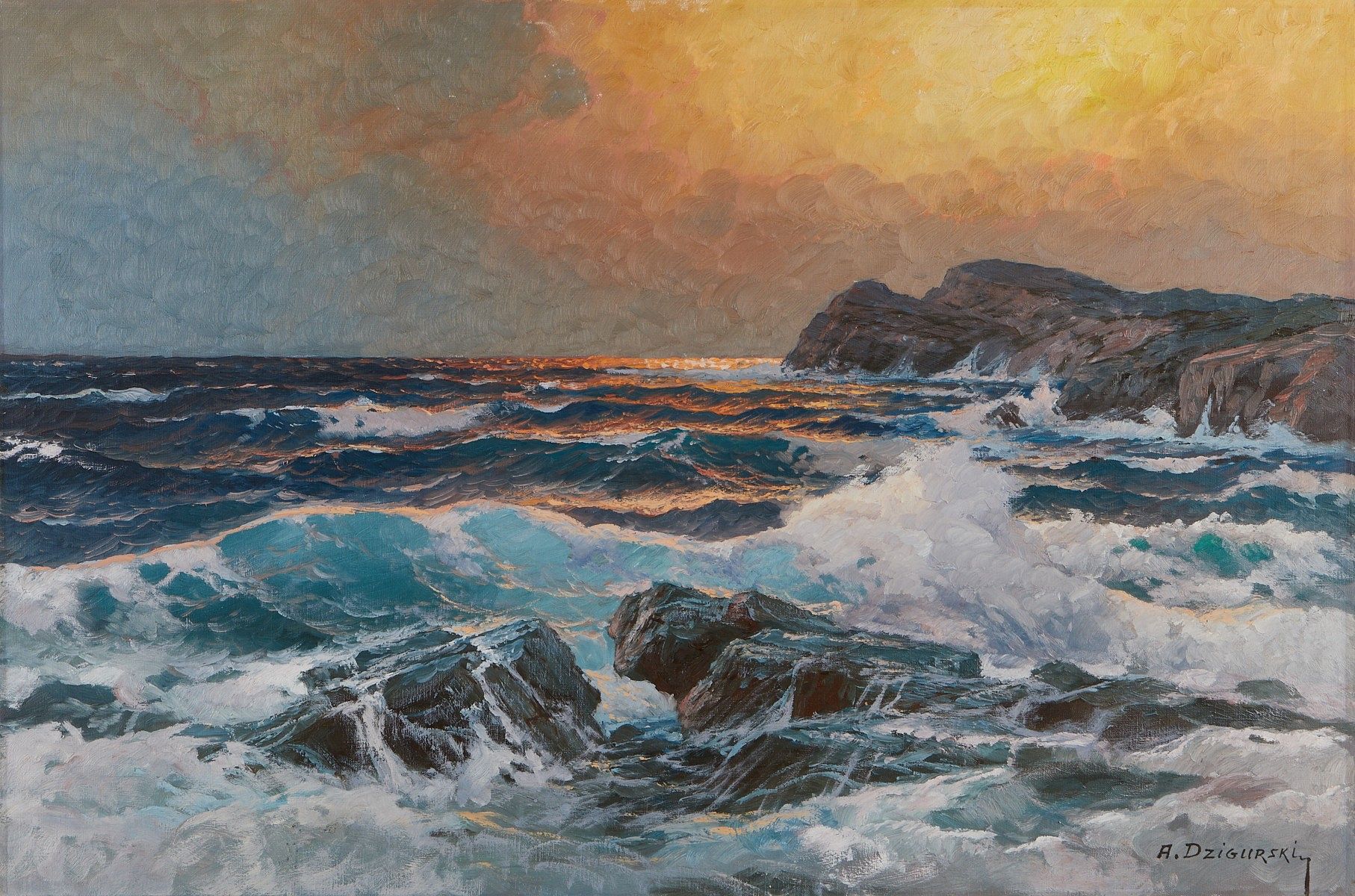 Alexander Dzigurski Seascape Painting