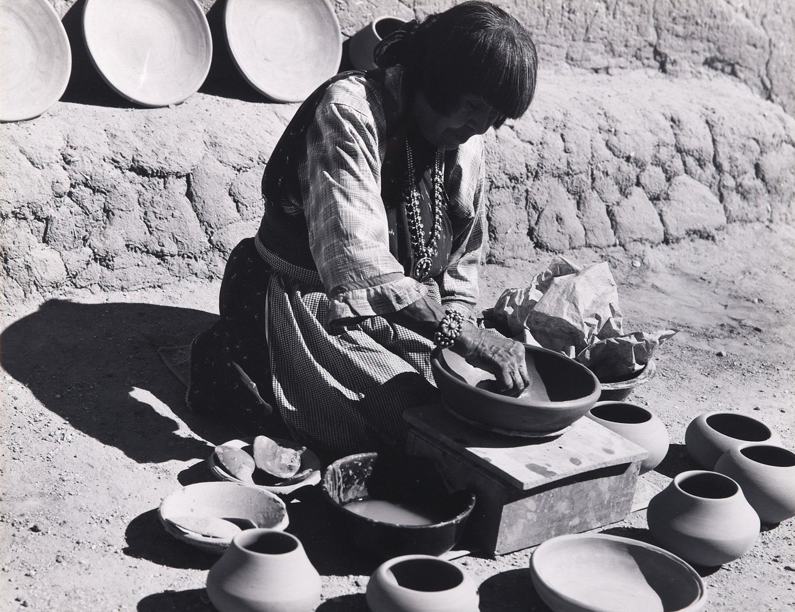 Laura Gilpin Photograph "Maria Martinez Making Pottery"