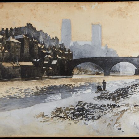 Joseph Pennell Watercolor "Durham Cathedral from N.W."