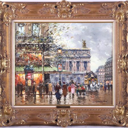 Antoine Blanchard "Cafe de la Paix" Oil on Canvas