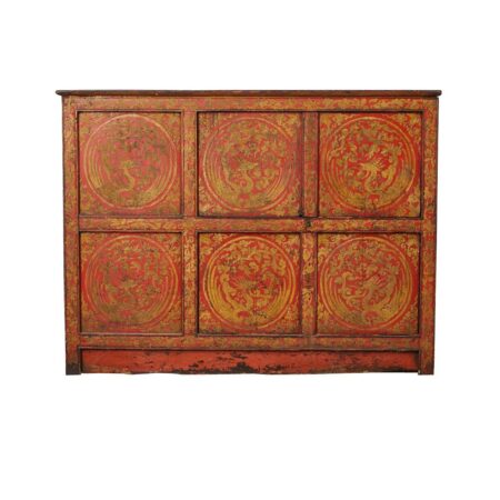 Tibetan Red and Gilt Cabinet