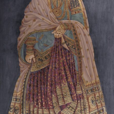 Massive Indian Painting Woman in Elaborate Dress