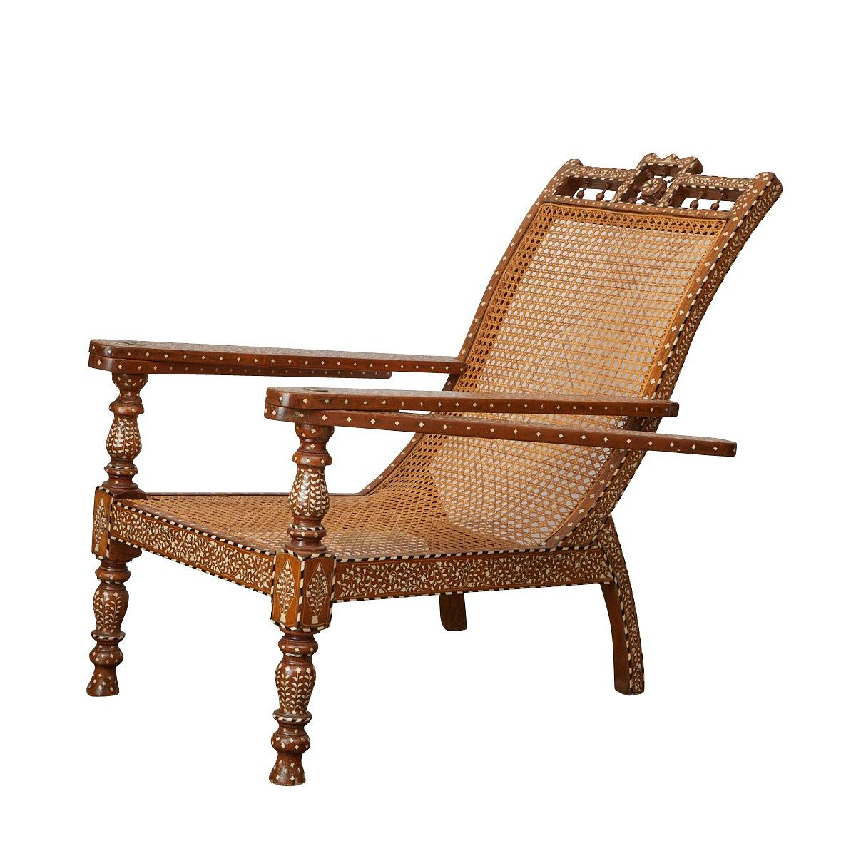 Syrian Inlaid Mother of Pearl Plantation Chair