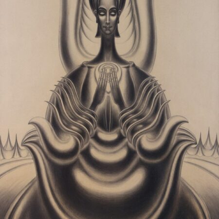 Erich Mallina "Female God" Pencil on Paper