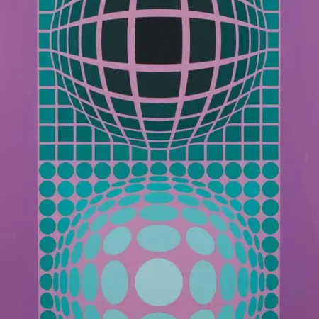 Vasarely "Oltar-Zoeld" Op-Art Serigraph