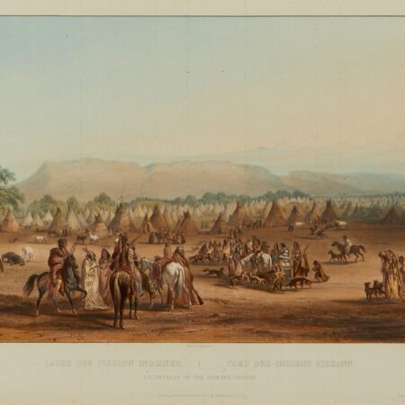 Karl Bodmer "Encampment of the Piekann" Aquatint