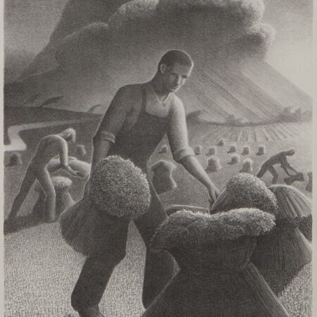 Grant Wood "Approaching Storm" Lithograph