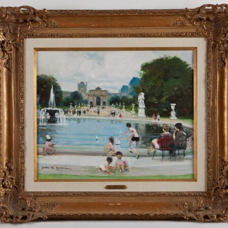 Jules R. Herve Le Jardin des Tuileries Painting