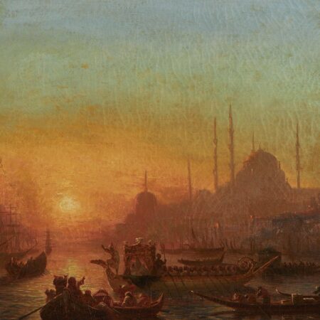 Benjamin Netter "Constantinople Sunset" Oil on Canvas