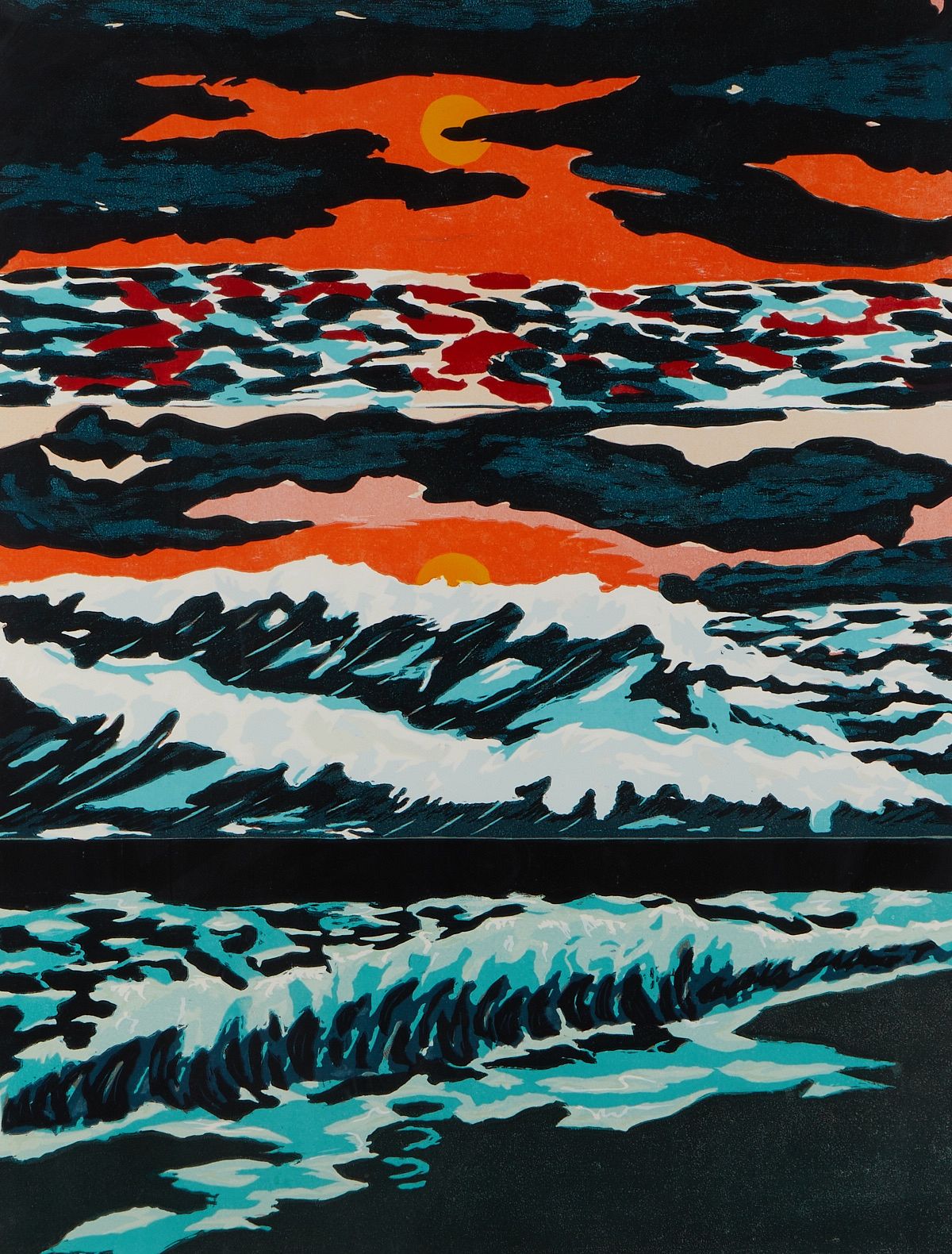 Richard Bosman "Sunset" Linocut