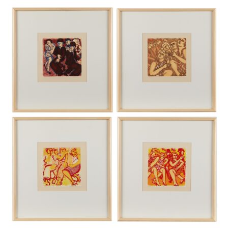 Four Lester Johnson Etchings