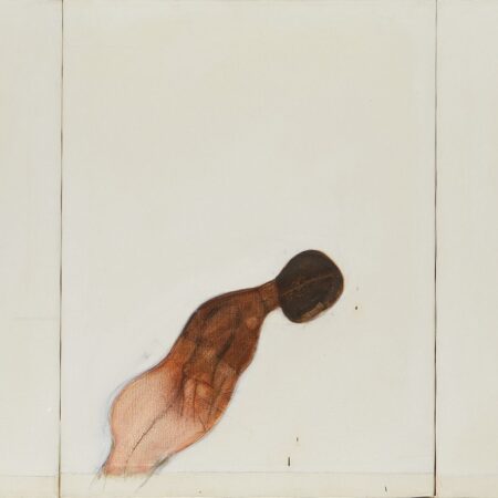 Ernest Trova Falling Man Oil Triptych