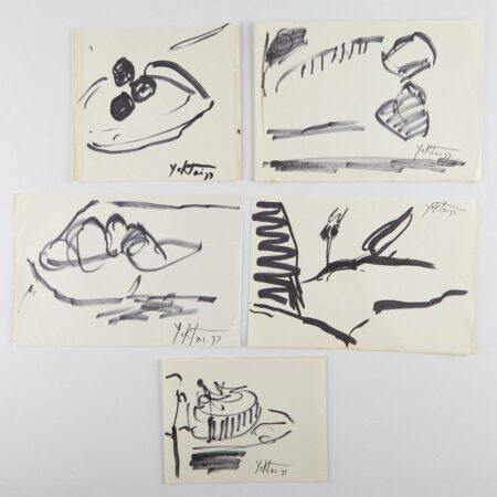 Five Manoucher Yektai Drawings Still Life