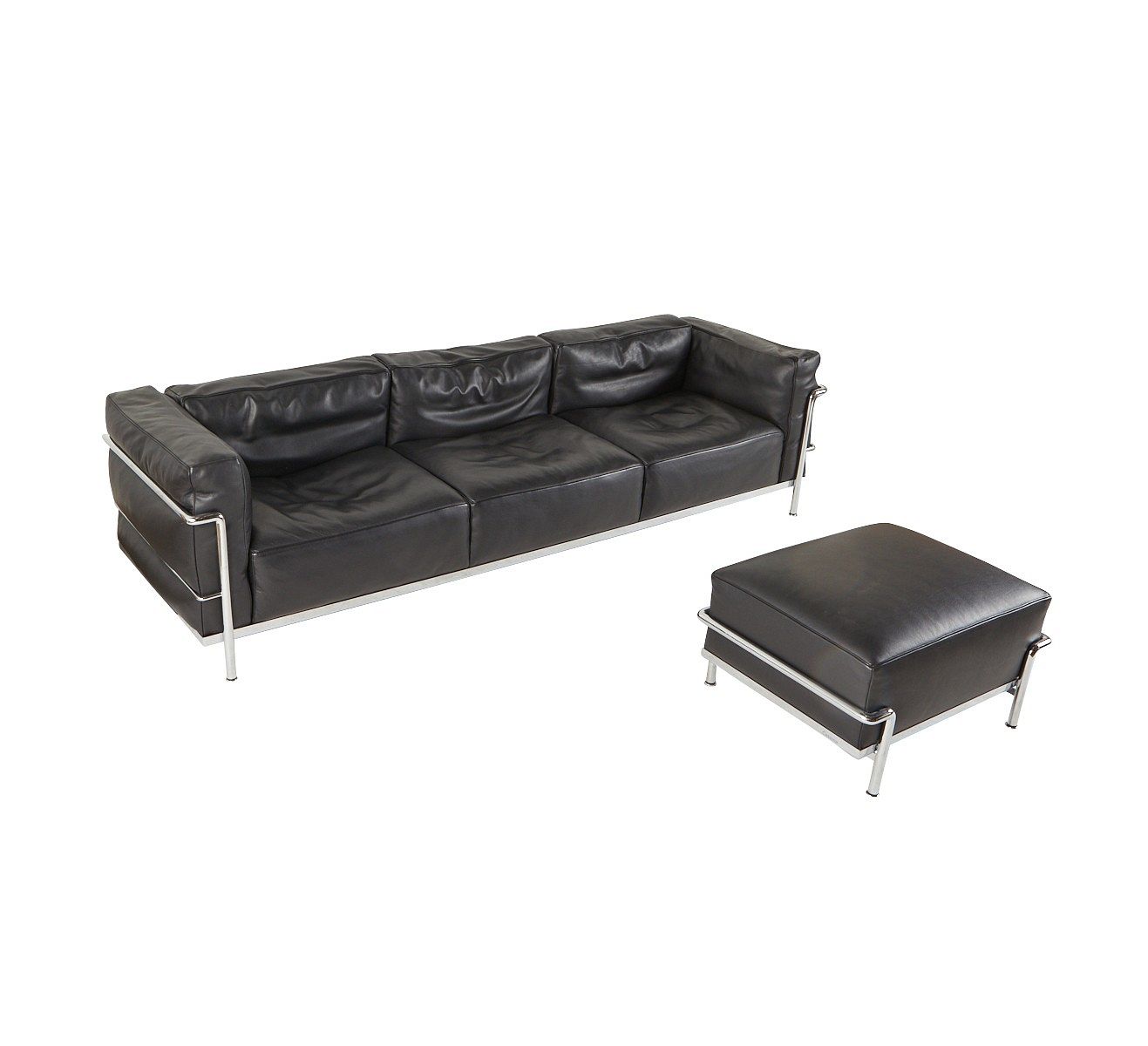 Le Corbusier Cassina LC3 Sofa and LC2 Ottoman