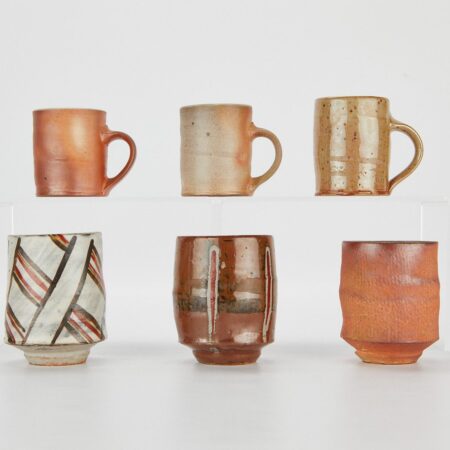 6 Randy Johnston Studio Pottery Cups