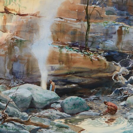 John Pike Watercolor Panning for Gold