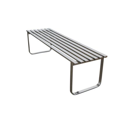 Milo Baughman Slatted Chrome Bench DIA