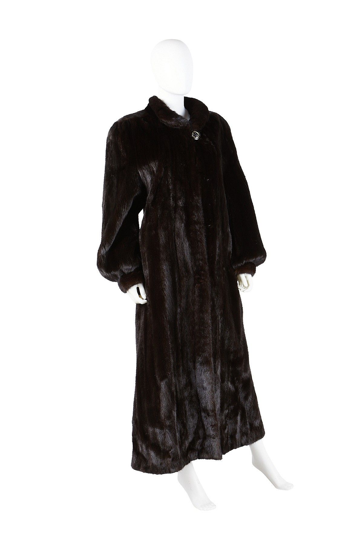 Full Length Black Mink Fur Coat