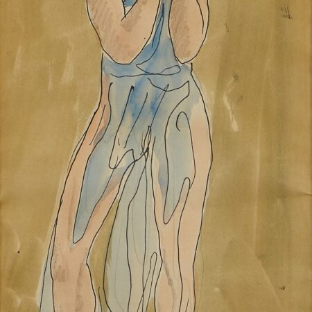 Abraham Walkowitz Isadora Duncan Watercolor Study