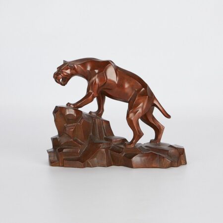 Janet Rosetta Sabre-Tooth Tiger Bronze Sculpture