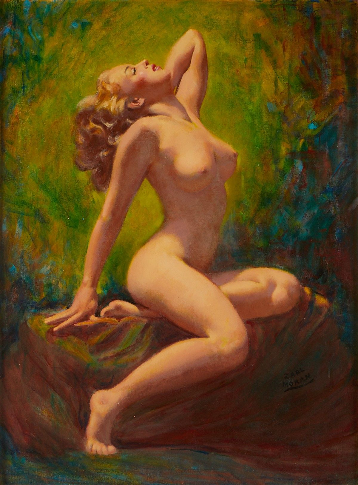 Earl Moran Marilyn Monroe Pin-Up Oil on Canvas