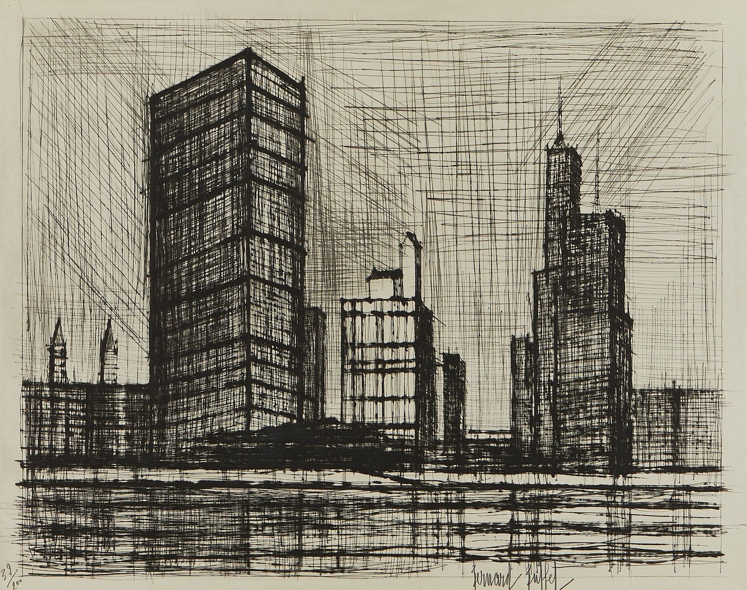 Bernard Buffet "New York IX" Lithograph