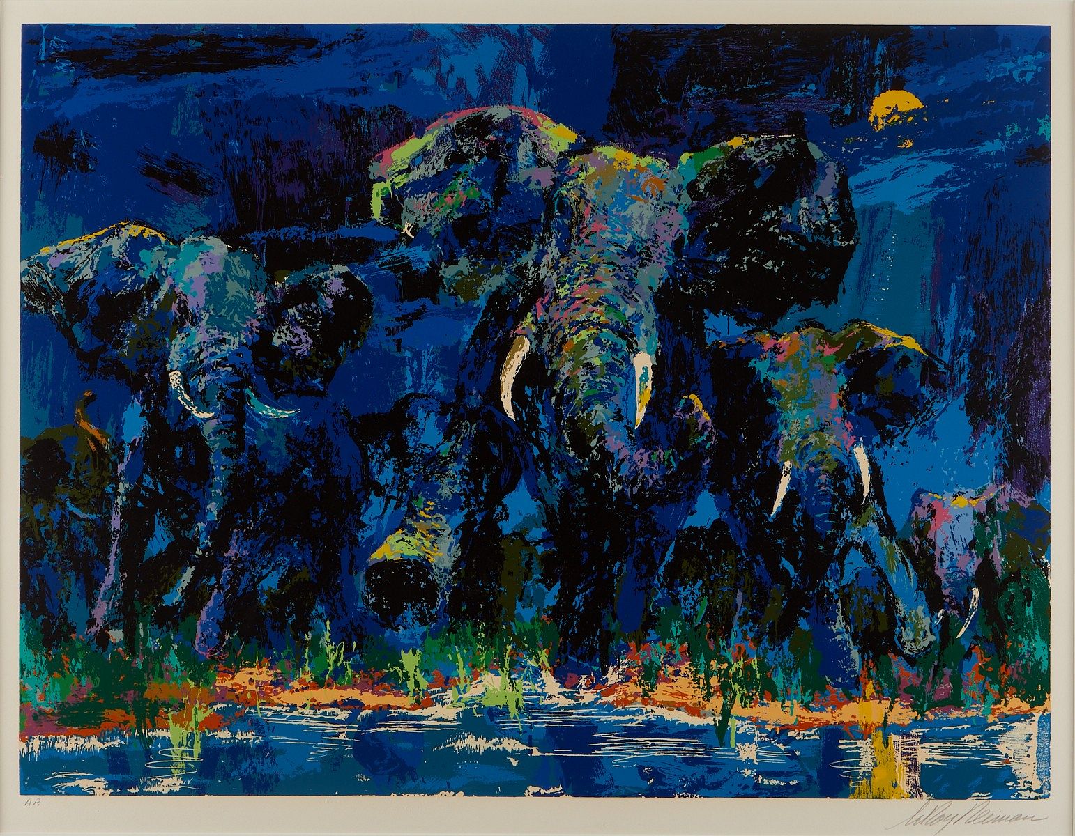 LeRoy Neiman "Elephant Nocturne" Serigraph